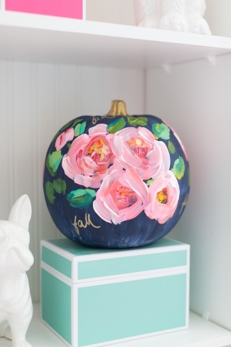 Floral Painted Pumpkin