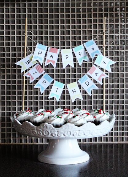 Printable Birthday Cake Banner - Brooklyn Berry Designs