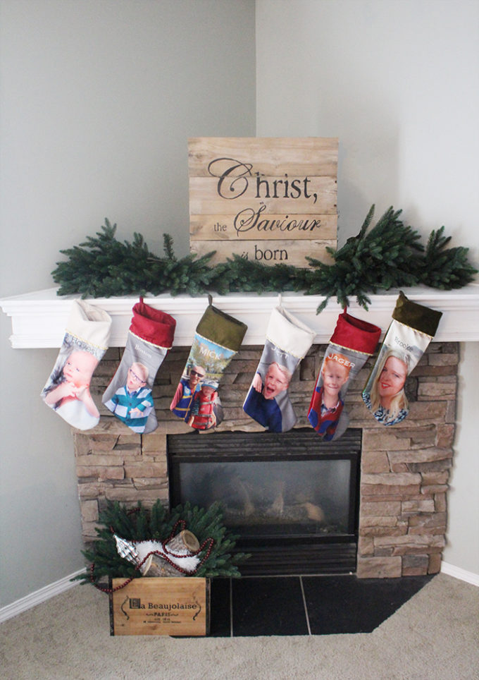 Christmas Mantle - Photo Stockings