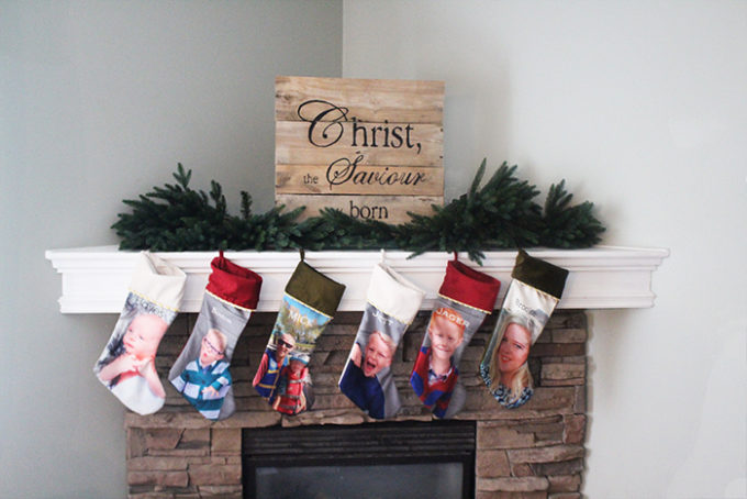 Christmas Mantle - Photo Stockings