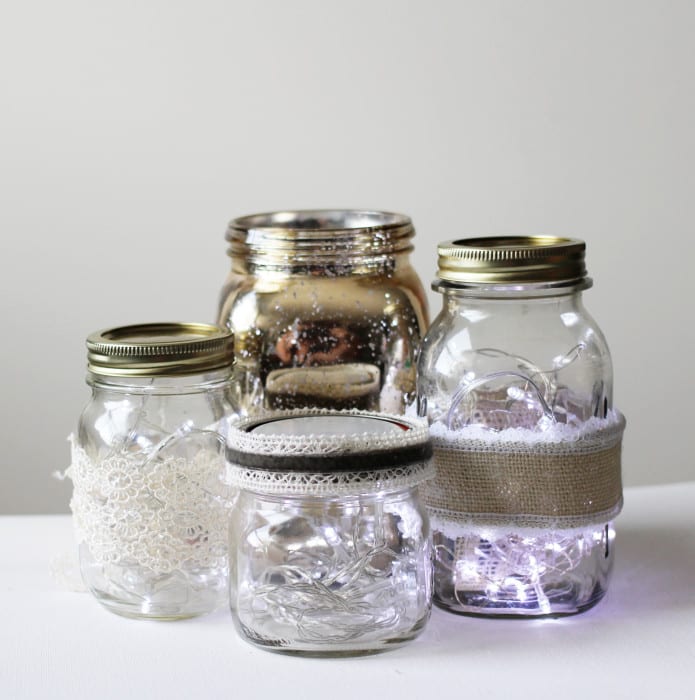 mason jar with fairy lights