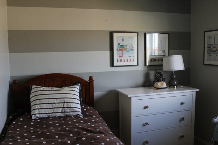 Boys Bedroom Striped Walls