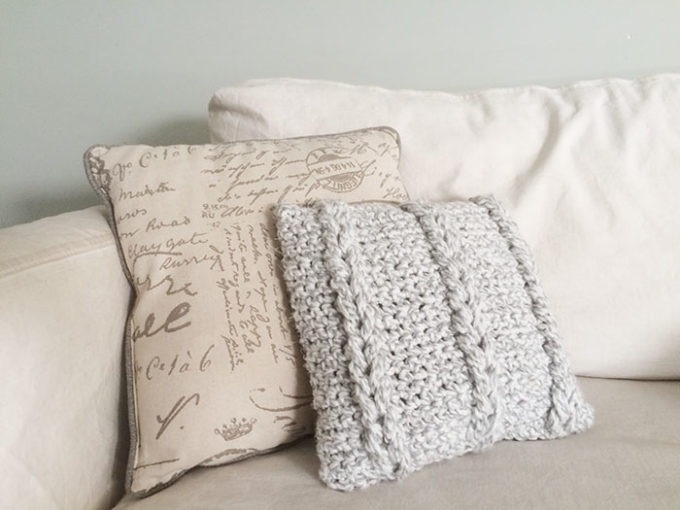 Crochet Cable Pillow W