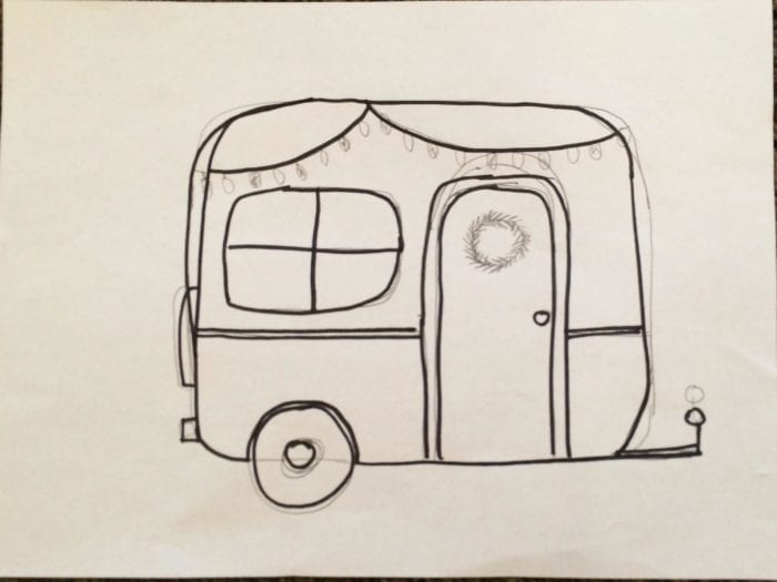 camper template for wood christmas sign