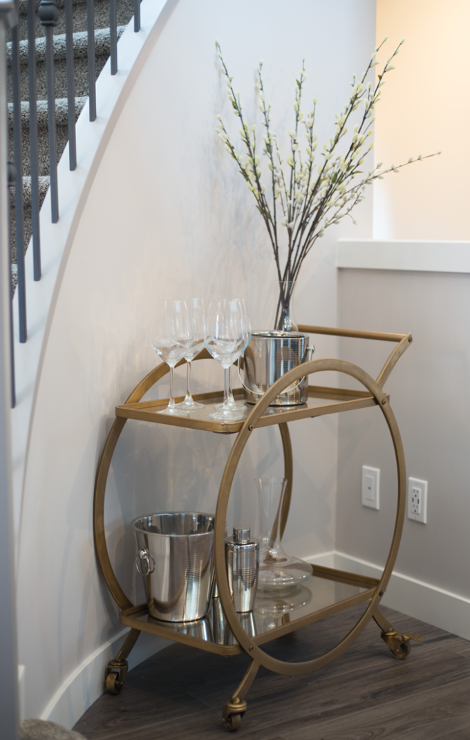 Stairwell Railing bar cart