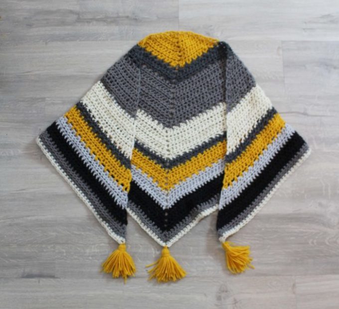 Oversized Crochet Triangle Scarf