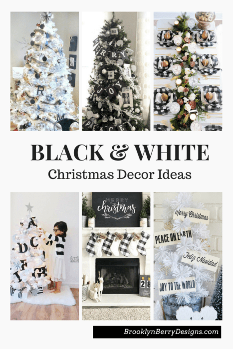 Black and White Christmas Tree Decor Ideas