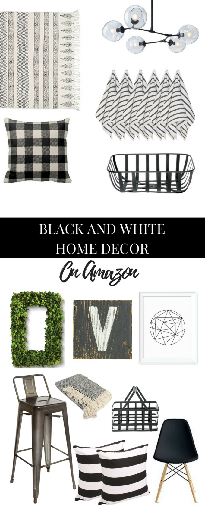 black and white home decor on amazon