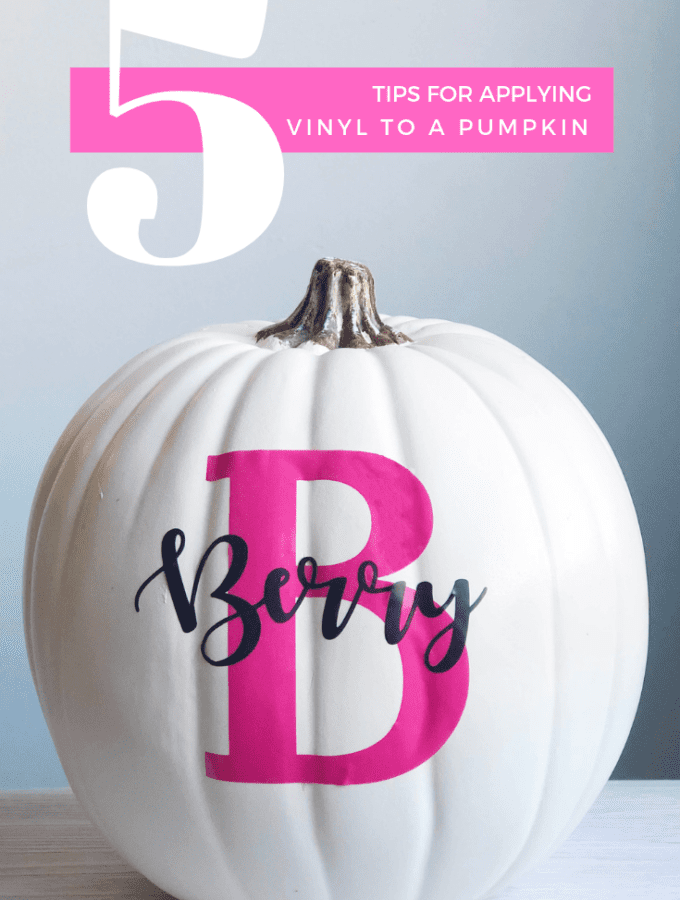 DIY your own vinyl monogram pumpkin. Great for real or plastic pumpkins, here are the tricks to make it flawless the first time.