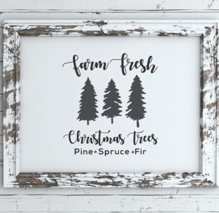 Farm Fresh Christmas Tree Sign Free SVG