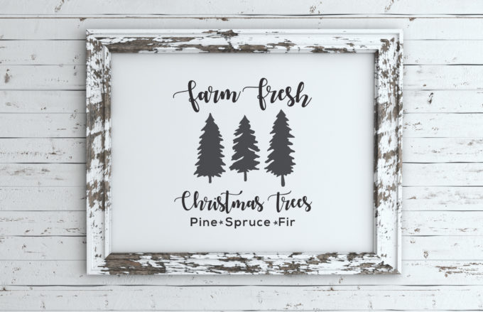 Farm Fresh Christmas Tree Sign Free SVG