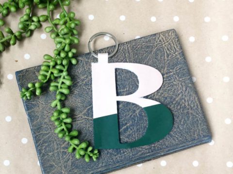 how to make a leather monogram keychain