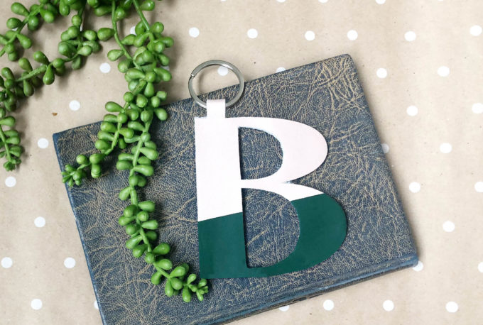 how to make a leather monogram keychain