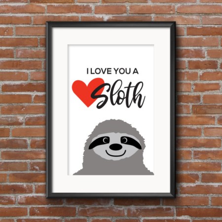 I love you a sloth valentines svg file