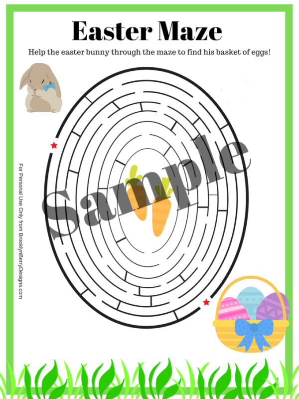 Free Printable Easter Maze - Brooklyn Berry Designs