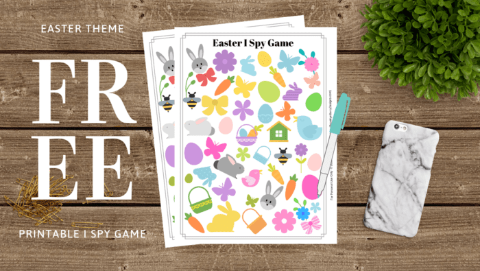 Easter I Spy Printable, free printable activity pages.