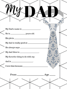 free fathers day printable 