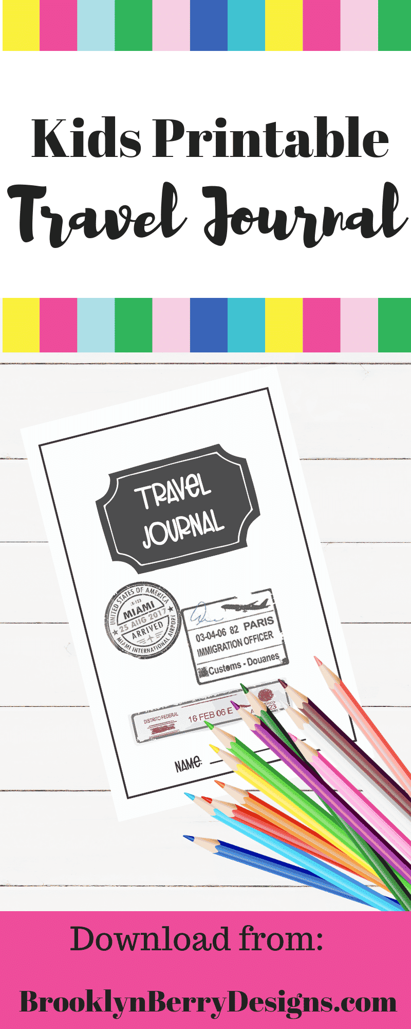 Printable Travel Journal For Kids via @brookeberry