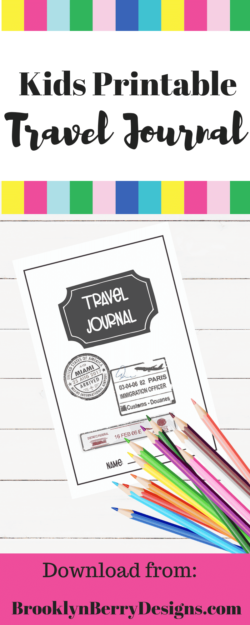 Printable Travel Journal For Kids - Brooklyn Berry Designs