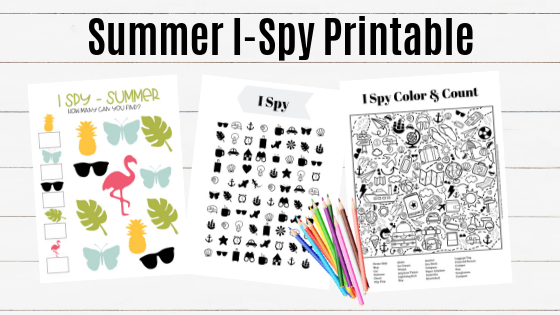 I Spy Activity Page - free printable activity page for kids.  4 levels of skill pages available.