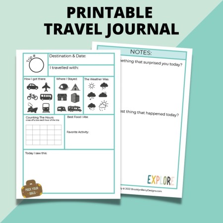 printable travel journal pages