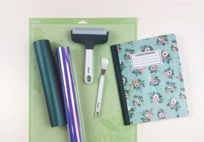 supplies needed to make composition book cover with faux leather craft