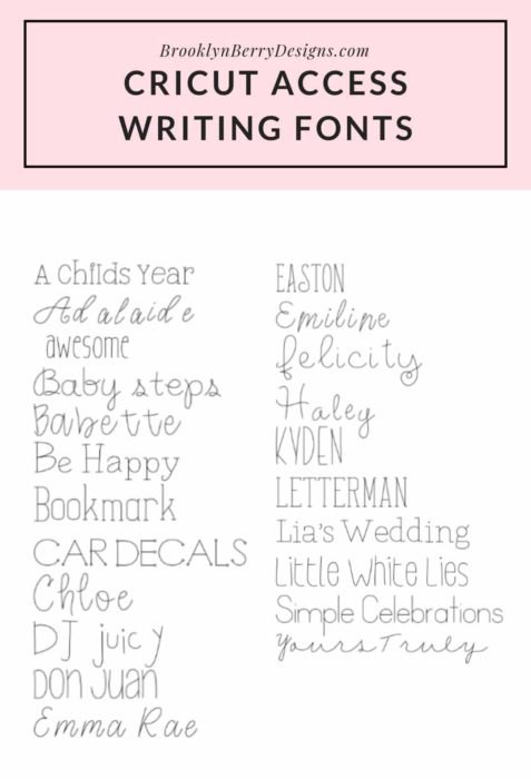 Best Cricut Access writing fonts