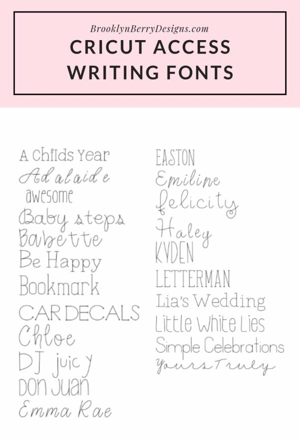 Best Cricut Access Fonts Brooklyn Berry Designs