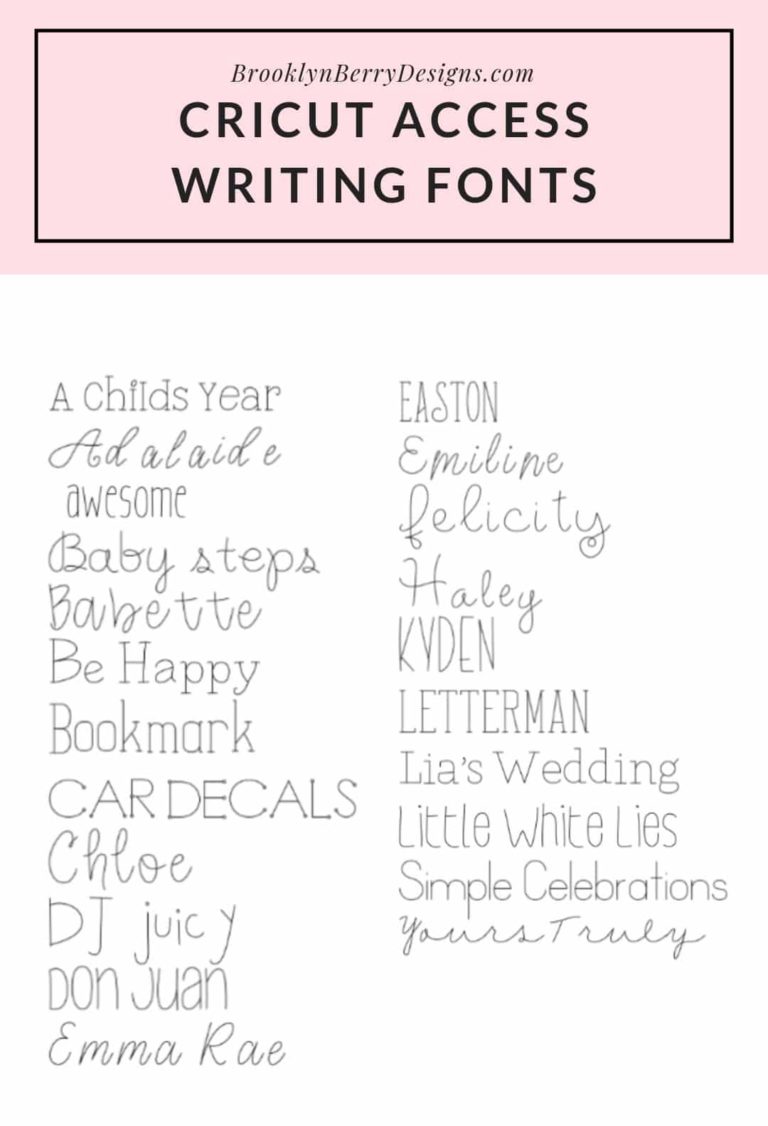 Best Cricut Access Fonts - Brooklyn Berry Designs