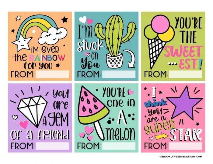 Free Printable Valentines For Kids - Brooklyn Berry Designs