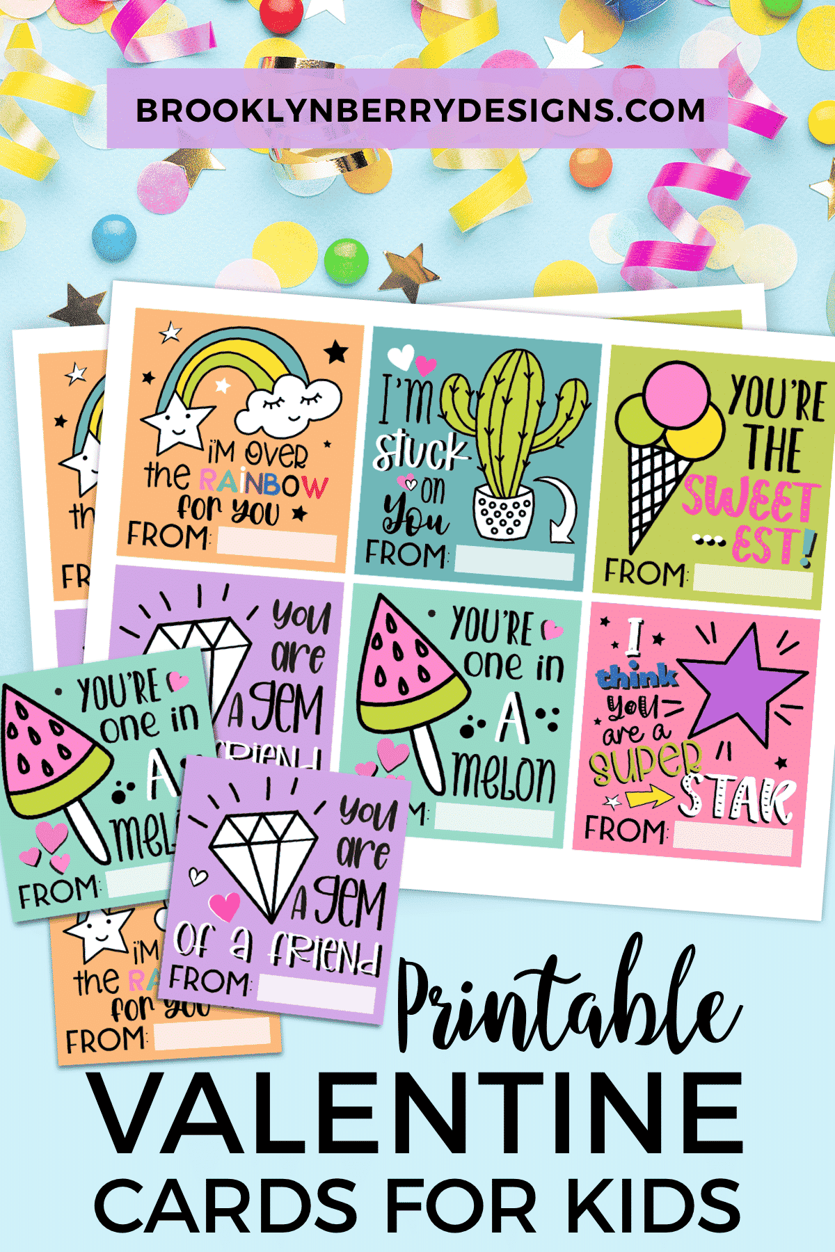 Looking for super cute valentines that are affordable and don't require you to go to the store, or even leave the house? These free printable valentines for kids are so easy. All you need is a printer and scissors to make as many of these valentines as you need! via @brookeberry