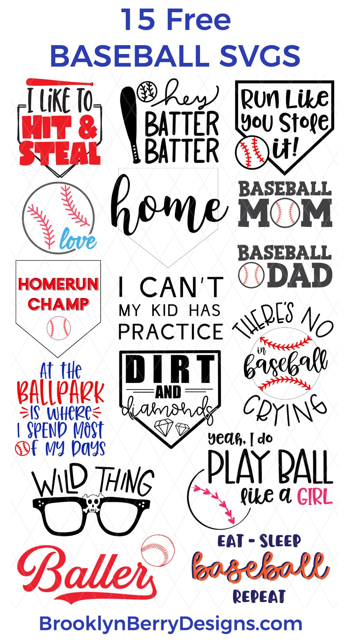 Free Hit & Steal Baseball SVG Cut File