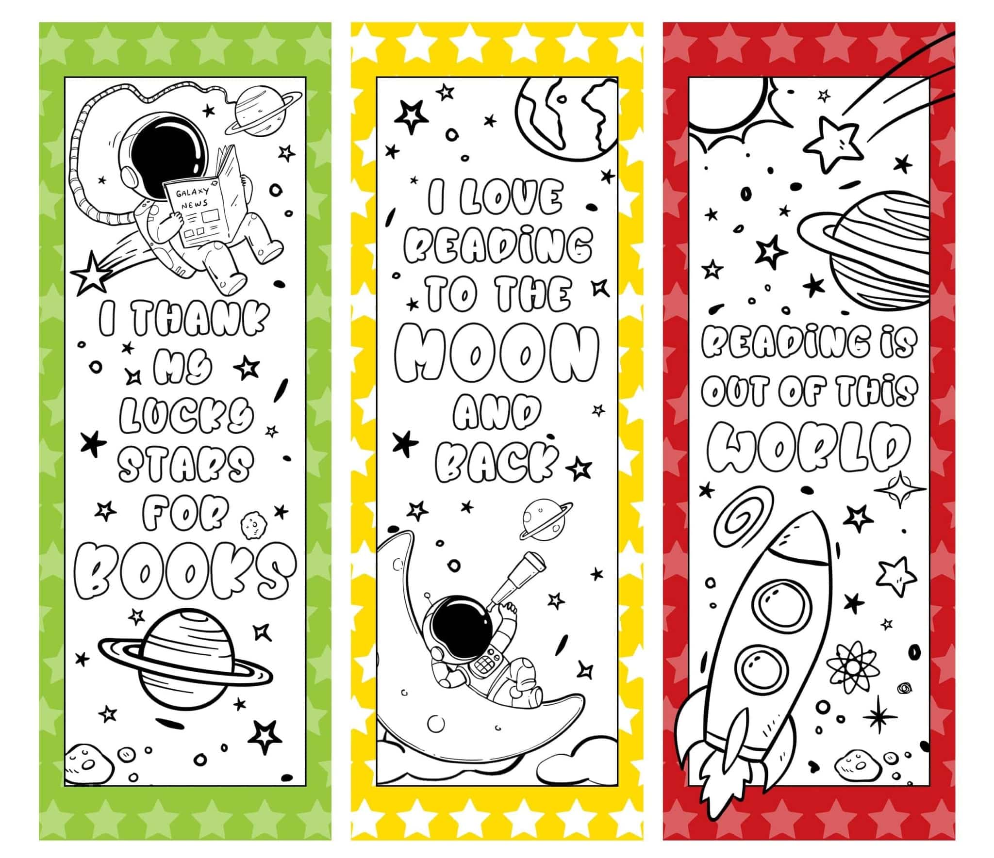 free printables} Read + Grow Coloring Bookmarks for Back-to-School