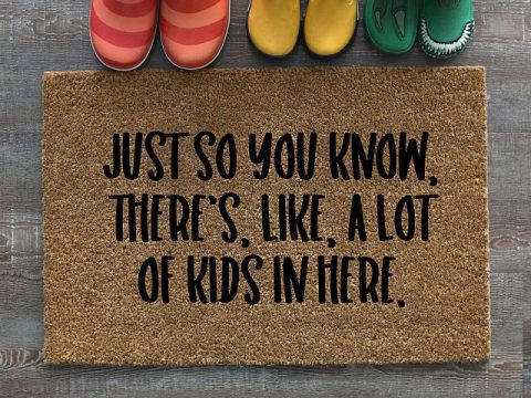 There's a lot of kids in here - free welcome mat svg