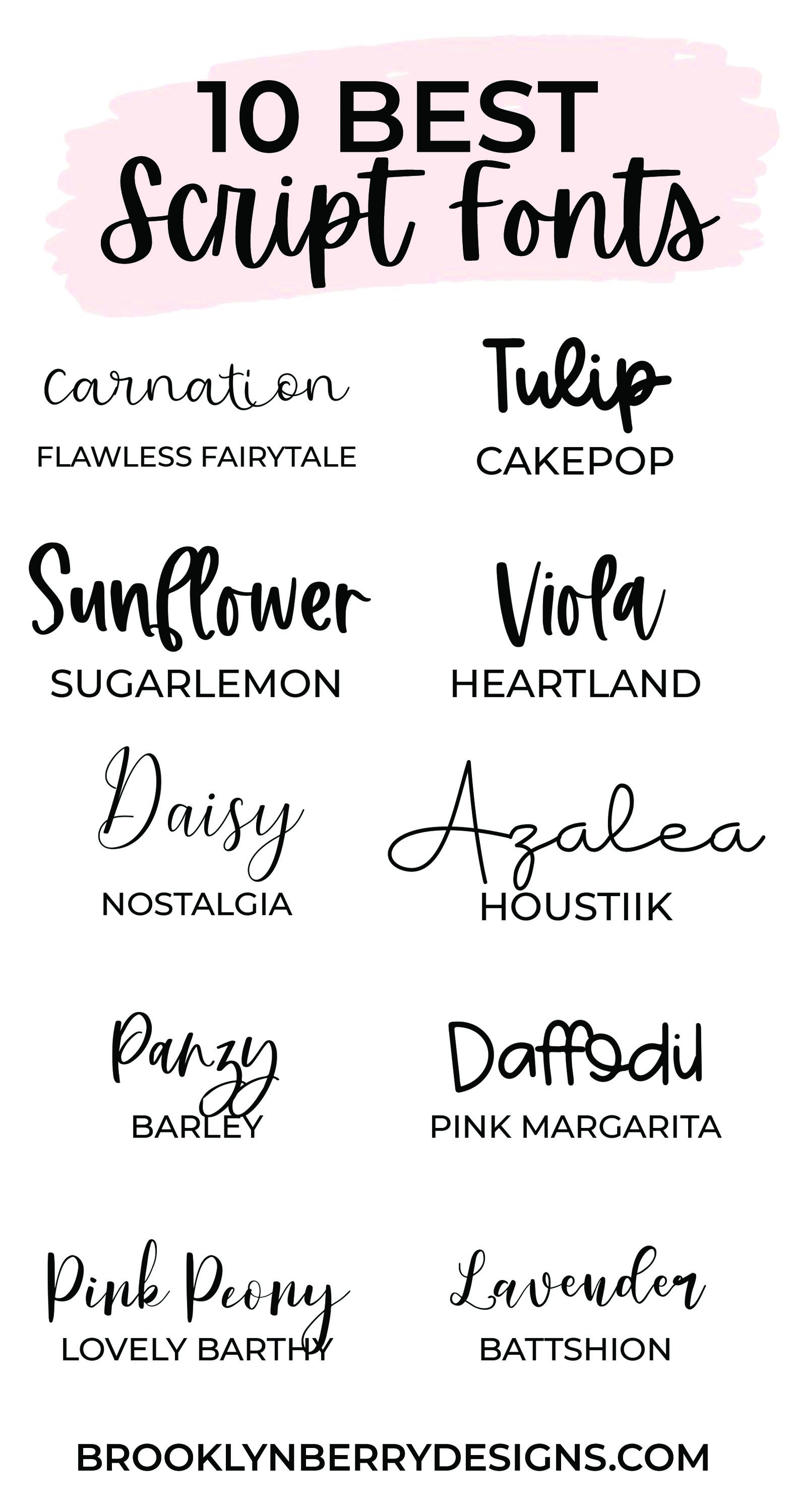 Popular Cursive Fonts