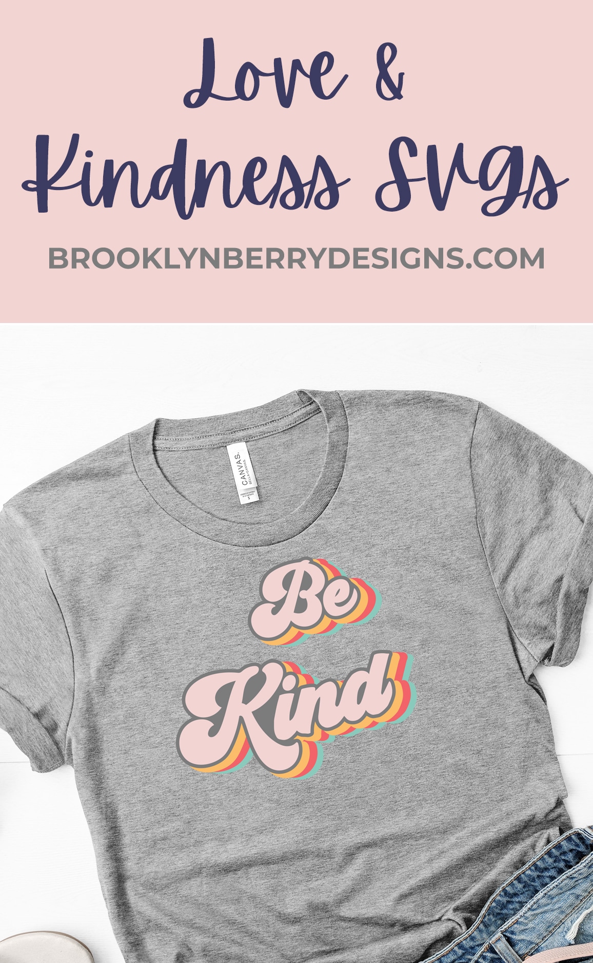 Be kind svg - a retro 70s style lettering to promote love and kindness via @brookeberry