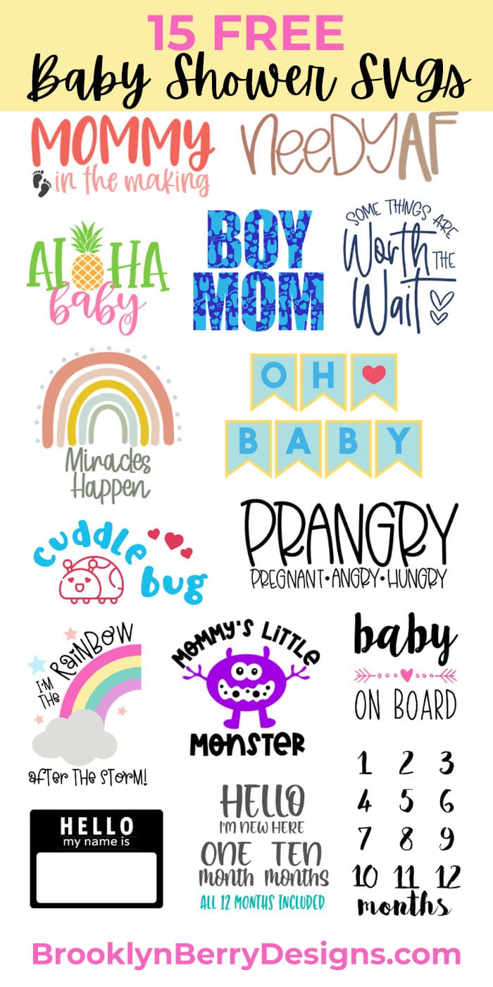 15 free Baby SVG files for the mama to be or newborn baby in your life.