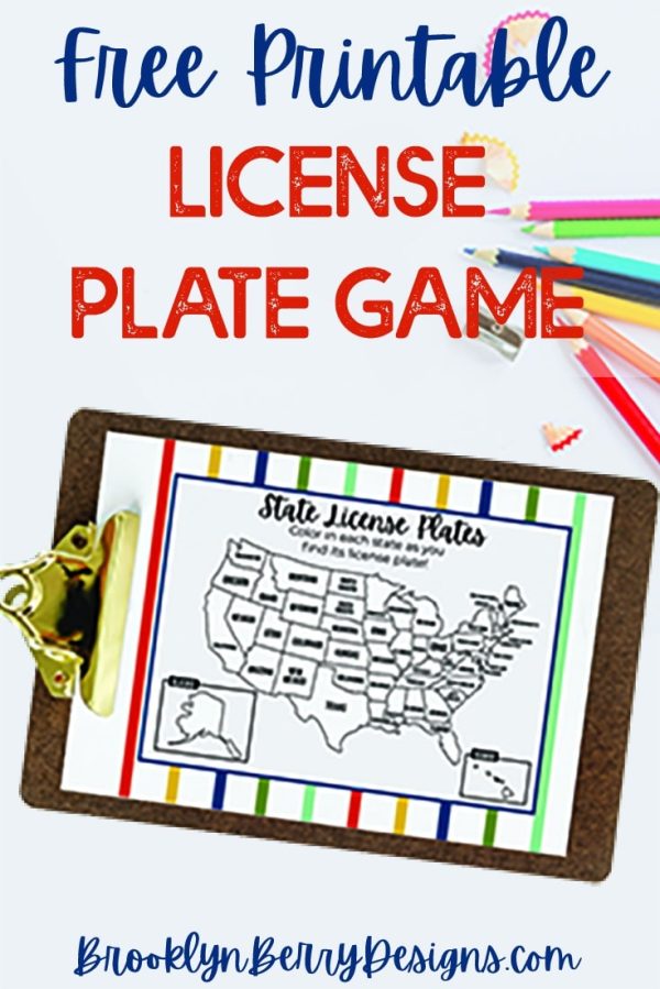 Printable License Plate Games - Brooklyn Berry Designs