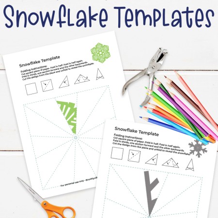 papers with template to cut into snowflake