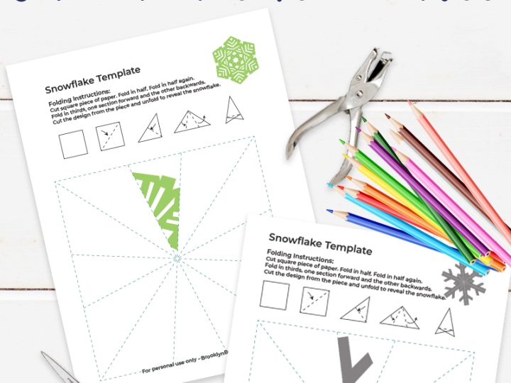 papers with template to cut into snowflake