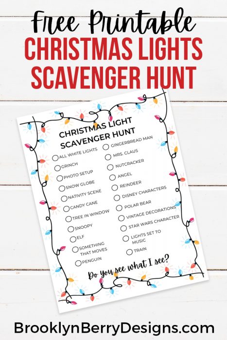 Christmas Light Scavenger Hunt - Brooklyn Berry Designs