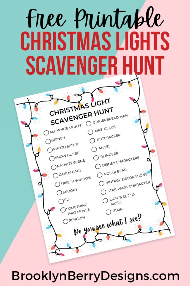 Christmas Light Scavenger Hunt - Brooklyn Berry Designs