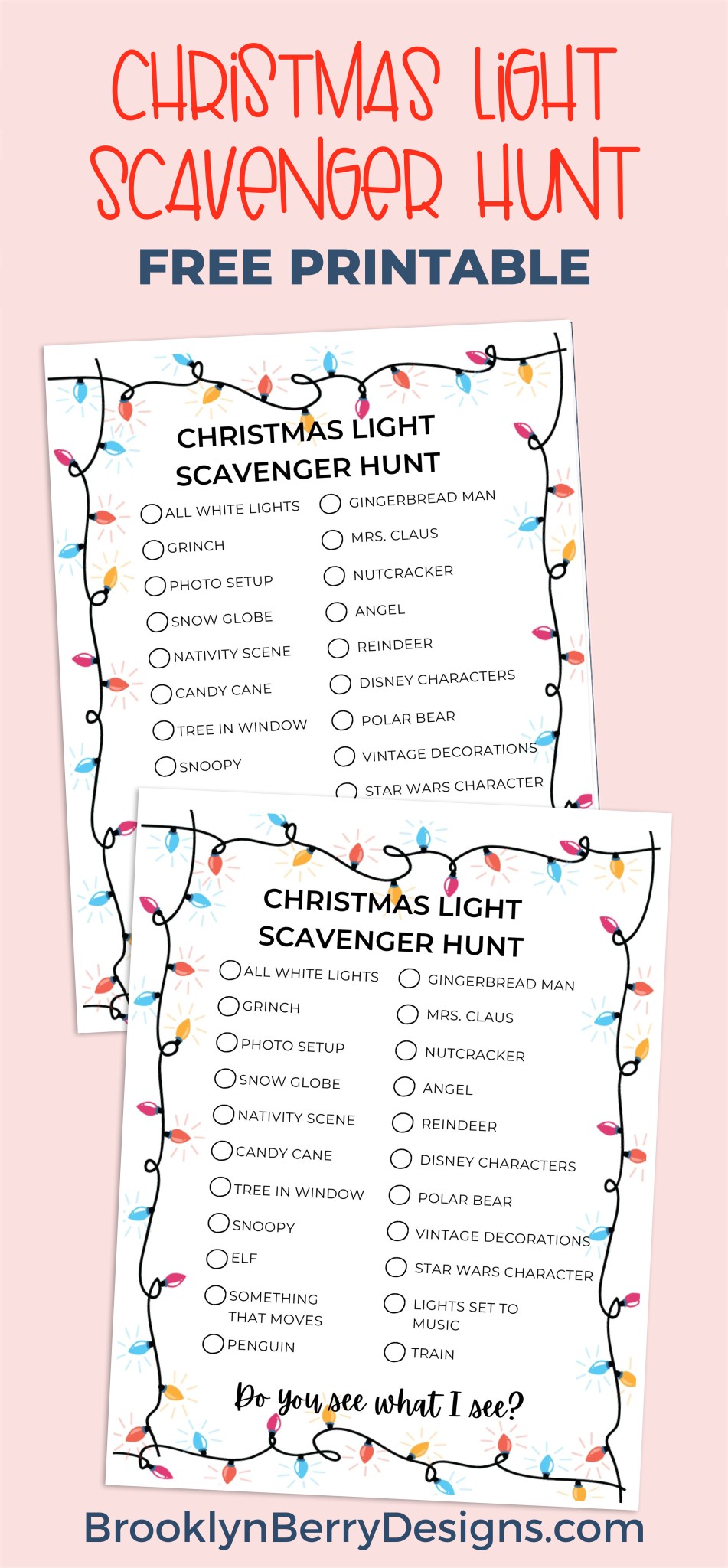 Keep your family entertained over the holidays even if you are on coronavirus lock down with this Christmas Light Scavenger Hunt. via @brookeberry