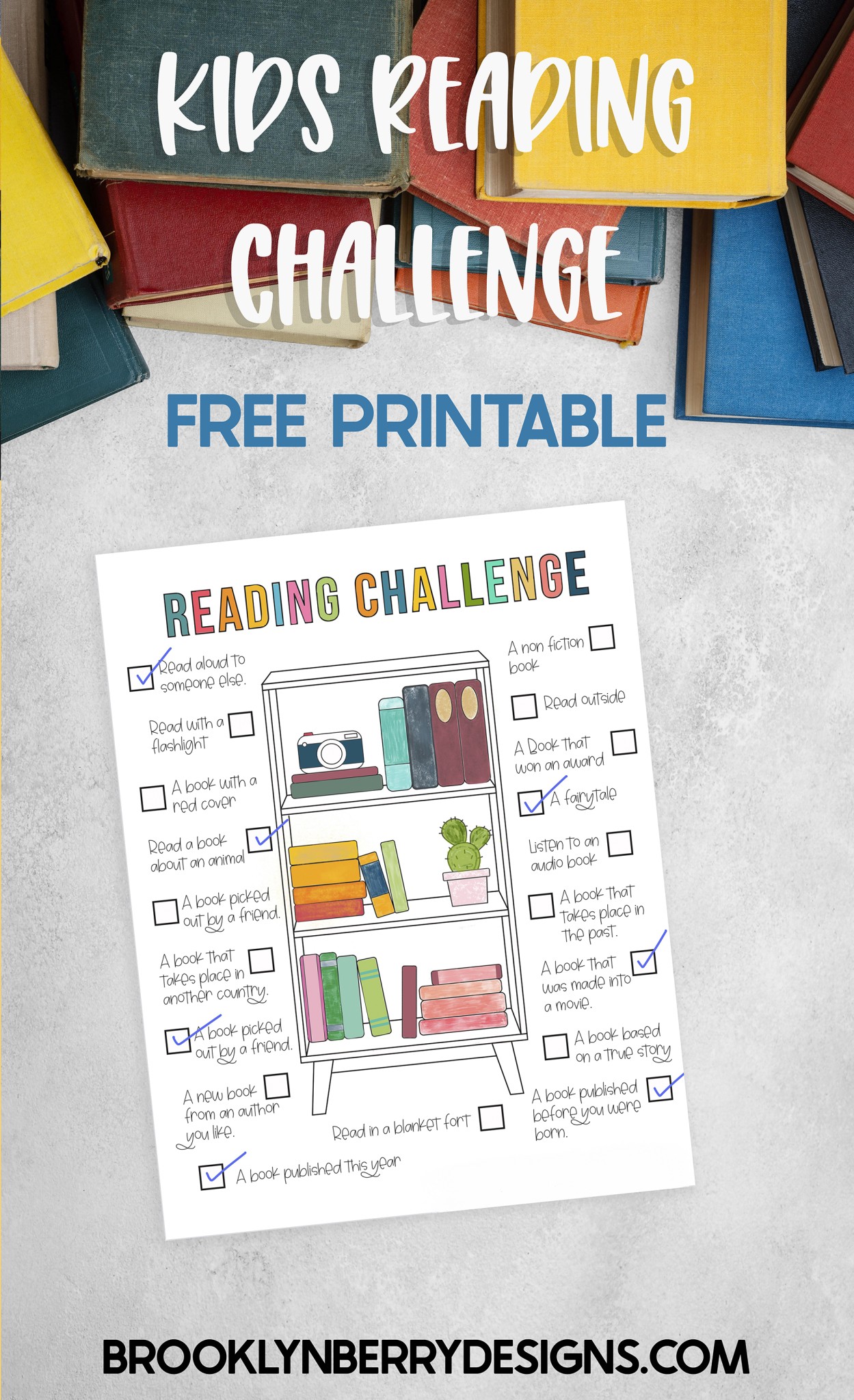 Encourage kids to read with this fun Reading challenge coloring page. Color as you go and encourage them to read new genres and authors. via @brookeberry