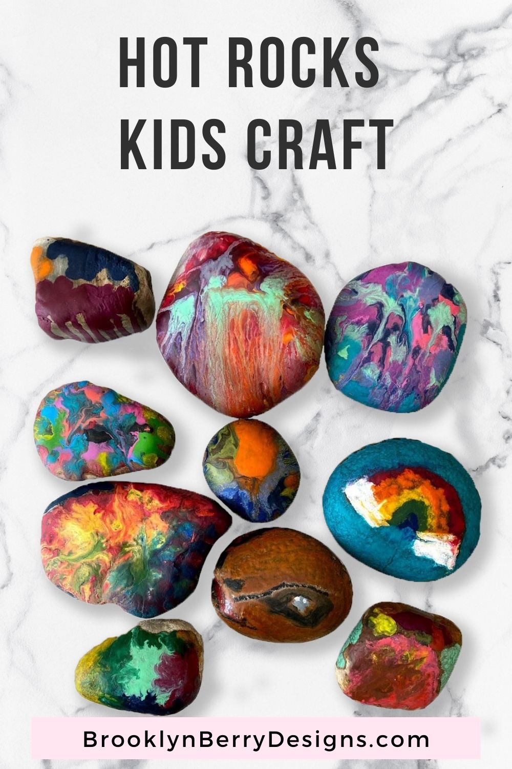 MELTED CRAYON ROCKS! Super fun and simple craft with kids! 