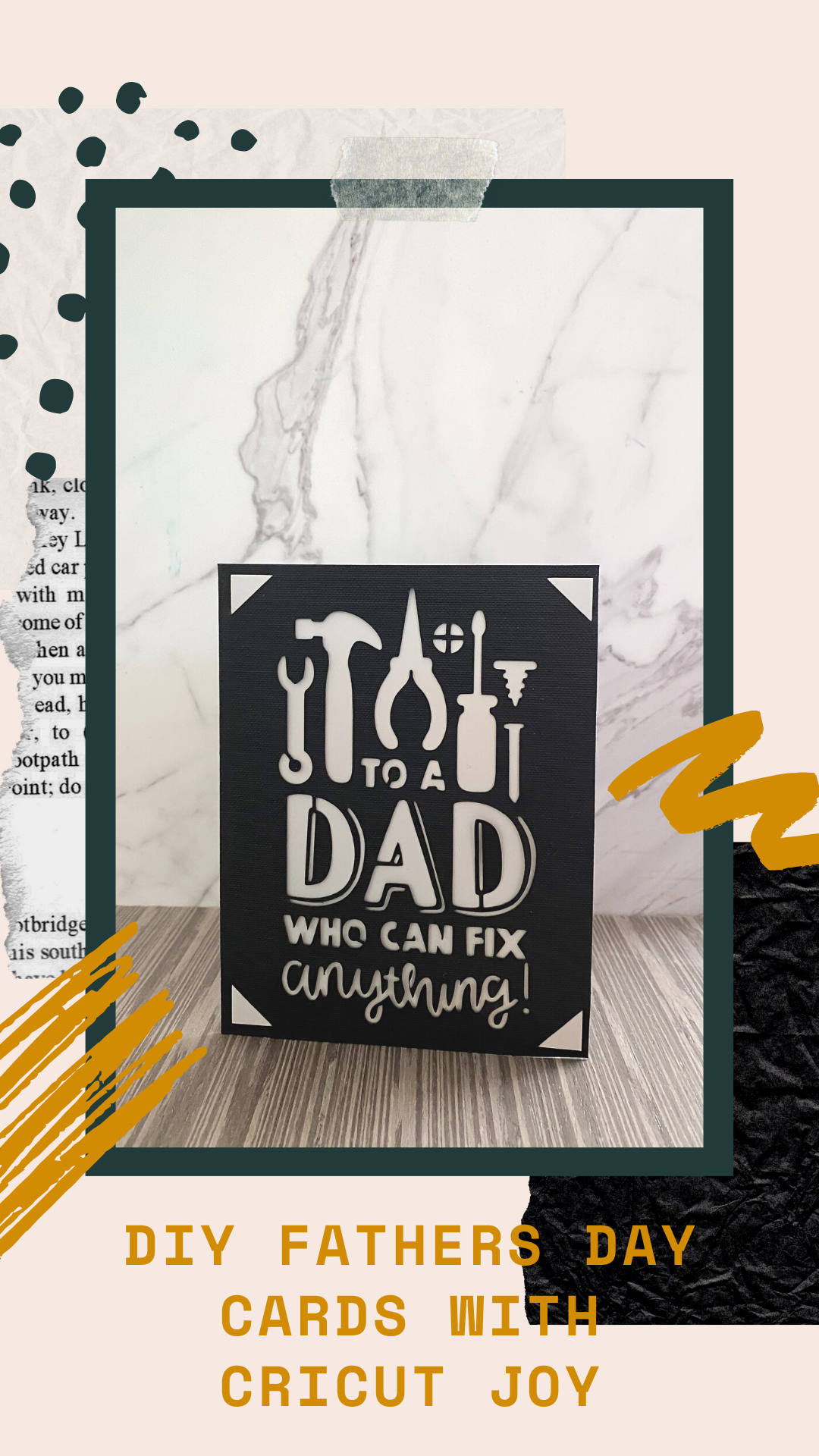 Easy to make, DIY Fathers Day Cards made with the Cricut Joy machine. So easy, you can make it yourself in less than 5 minutes! via @brookeberry