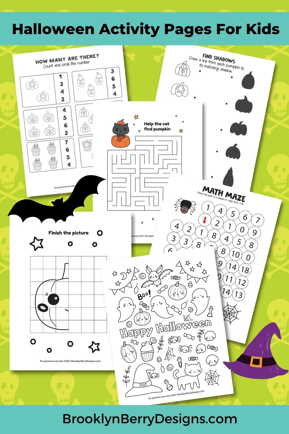 FREE KIDS HALLOWEEN ACTIVITY PAGES - Brooklyn Berry Designs