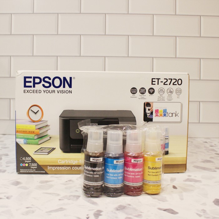 Epson Printer ET 2720 with Sublimation Ink. Instructions listed below for how to convert this printer to a sublimation printer.