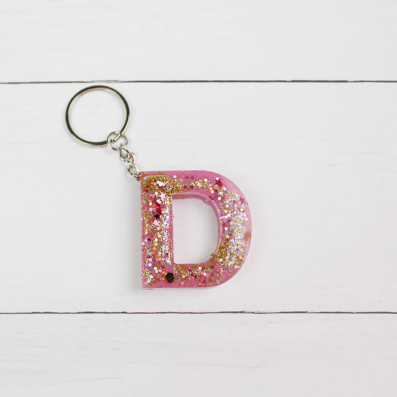 Handmade Resin Keychain Letter D