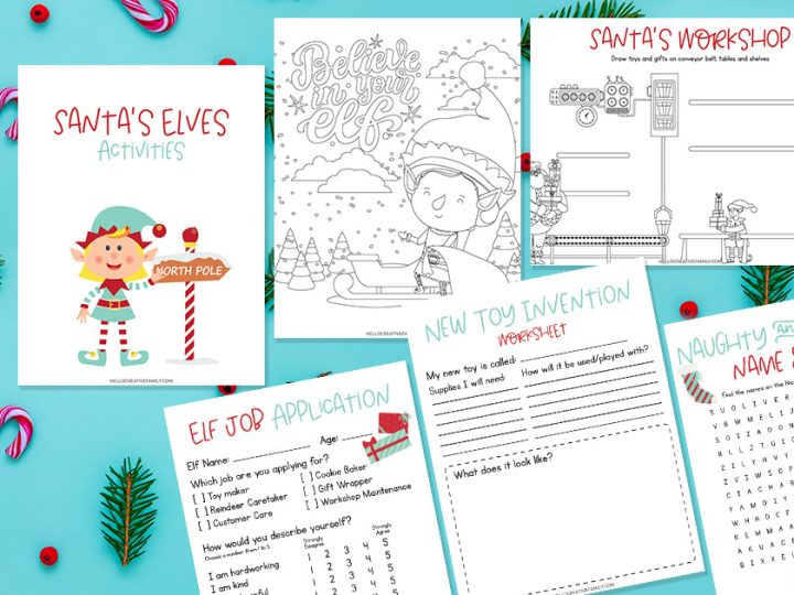 printable santas workshop activity pages.